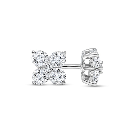 1 CT. T.w. Certified Lab-Grown Diamond Clover Stud Earrings in 10K White Gold (F/Vs2)