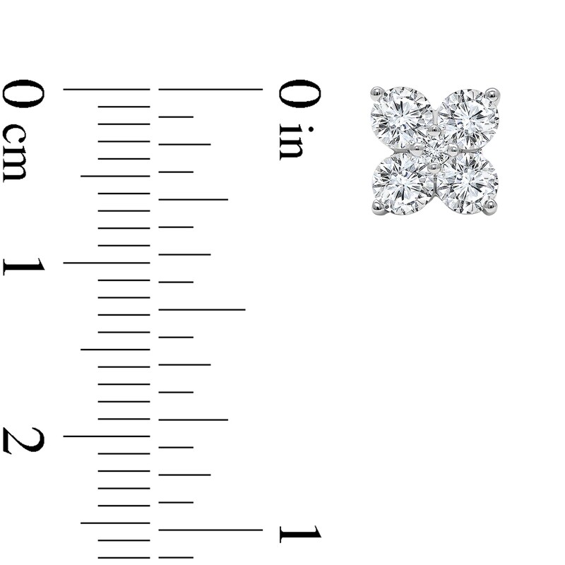 Main Image 2 of 1 CT. T.W. Certified Lab-Grown Diamond Clover Stud Earrings in 10K White Gold (F/VS2)