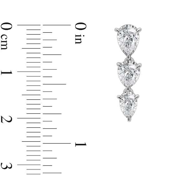 2 CT. T.w. Pear-Shaped Certified Lab-Grown Diamond Graduated Trio Drop Earrings in 10K White Gold (F/Vs2)