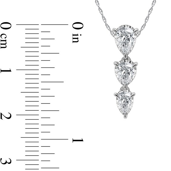 1 CT. T.w. Pear-Shaped Certified Lab-Grown Diamond Graduated Trio Drop Pendant in 10K White Gold (F/Vs2)