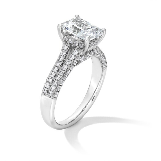 2-5/8 CT. T.w. Radiant-Cut Certified Lab-Grown Diamond Split Shank Engagement Ring in 14K White Gold (F/Vs2)