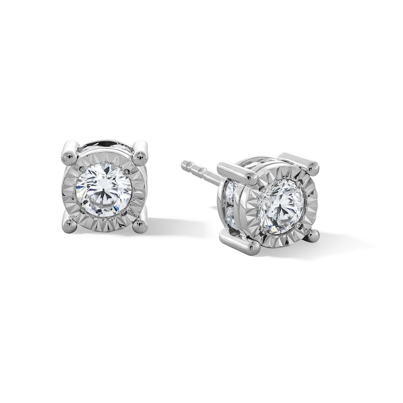 Main Image 1 of 1 CT. T.W. Diamond Miracle Solitaire Stud Earrings in 14K White Gold