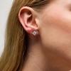 Thumbnail Image 2 of 1 CT. T.W. Diamond Miracle Solitaire Stud Earrings in 14K White Gold