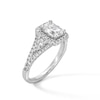 Thumbnail Image 3 of 1-5/8 CT. T.W. Emerald-Cut Diamond Frame Leaf-Sides Split Shank Engagement Ring in 14K White Gold