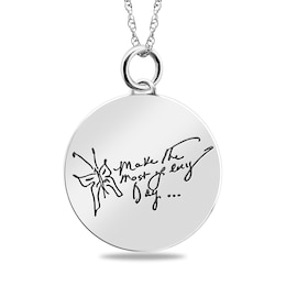 Engravable Butterfly “Make the Most of Every Day” Pendant in Sterling Silver (3 Lines)