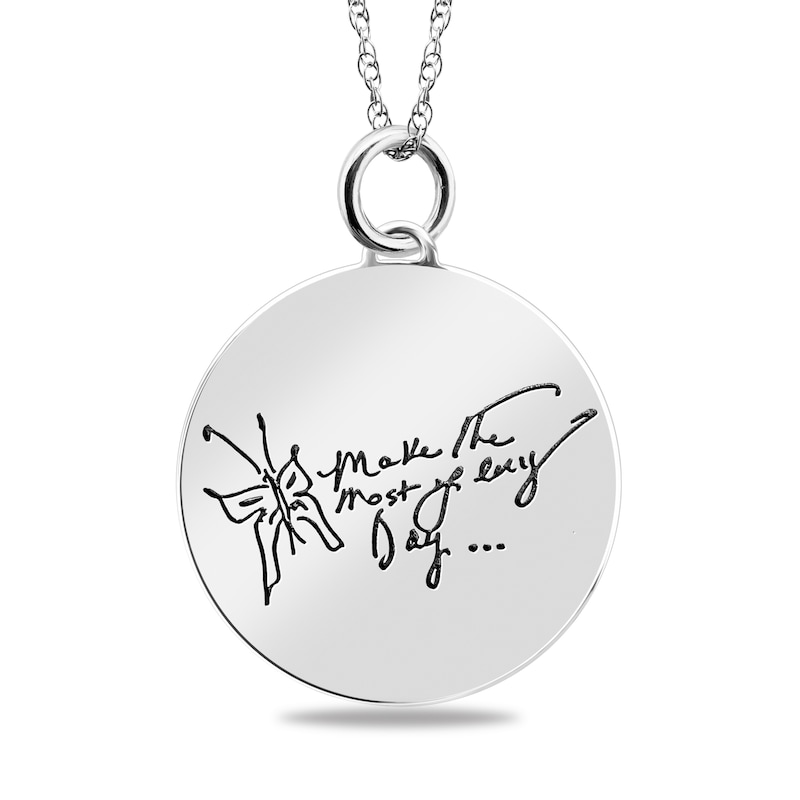 Main Image 1 of Engravable Butterfly “Make the Most of Every Day” Pendant in Sterling Silver (3 Lines)
