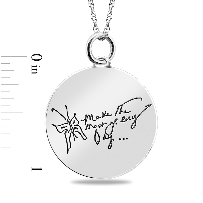 Main Image 3 of Engravable Butterfly “Make the Most of Every Day” Pendant in Sterling Silver (3 Lines)