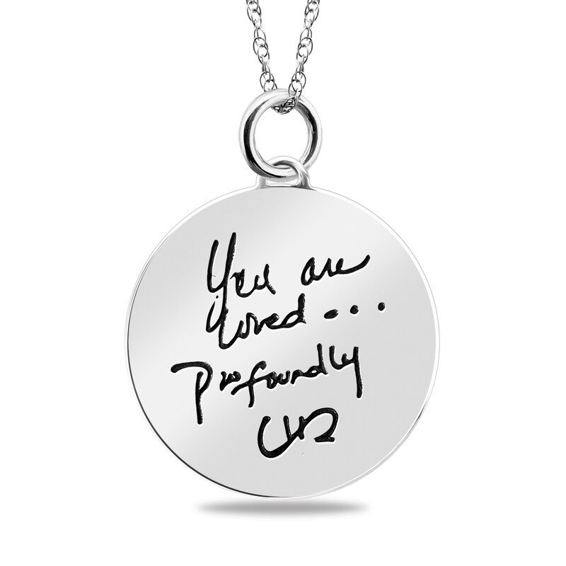 Main Image 1 of Engravable "You Are Loved Profoundly" Pendant in Sterling Silver (3 Lines)