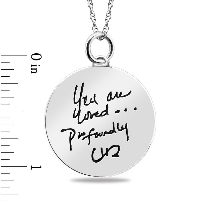 Main Image 3 of Engravable "You Are Loved Profoundly" Pendant in Sterling Silver (3 Lines)
