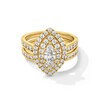 Thumbnail Image 1 of 1-5/8 CT. T.W. Marquise-Cut Diamond Double Frame Channel-Set Bridal Set in 14K Gold