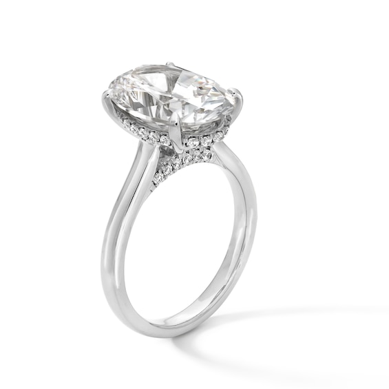 5-1/4 CT. T.w. Oval Certified Lab-Grown Diamond Solitaire Engagement Ring in 14K White Gold (F/Vs2)