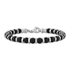 Thumbnail Image 1 of 6.25mm Black Onyx Bead Bracelet in Stainless Steel - 8.5”