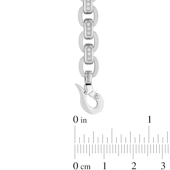 1/2 CT. T.w. Diamond Connector Link Bracelet in Solid Stainless Steel - 8.5â