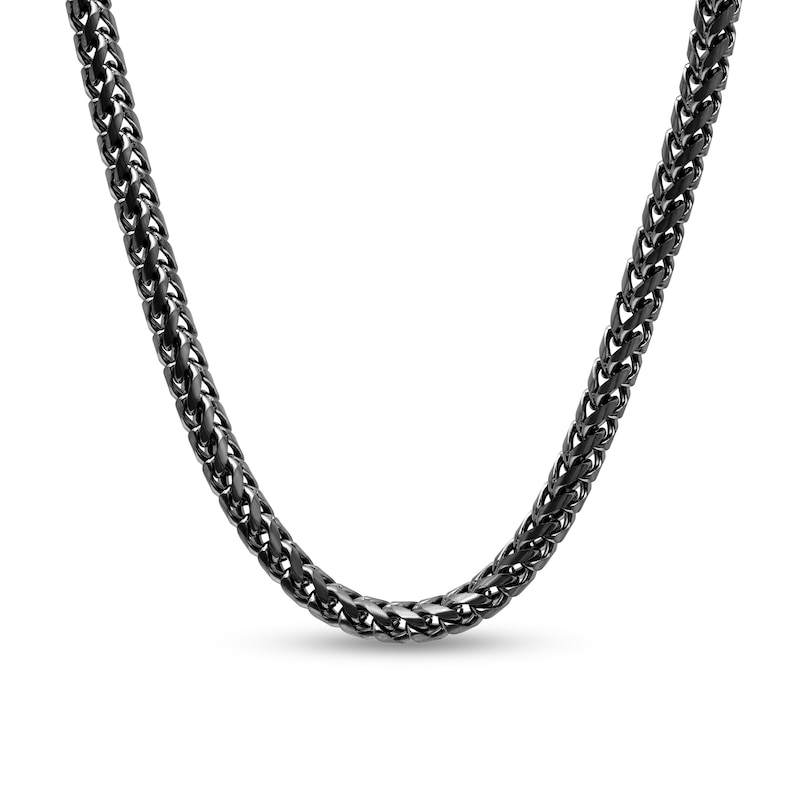 Main Image 1 of 6.25mm Franco Chain Necklace in Solid Stainless Steel with Matte Black Ion Plate - 24"