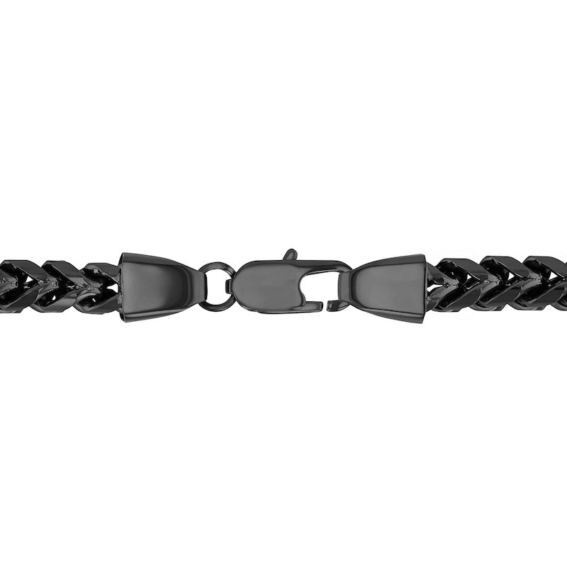 Main Image 3 of 6.25mm Franco Chain Necklace in Solid Stainless Steel with Matte Black Ion Plate - 24"
