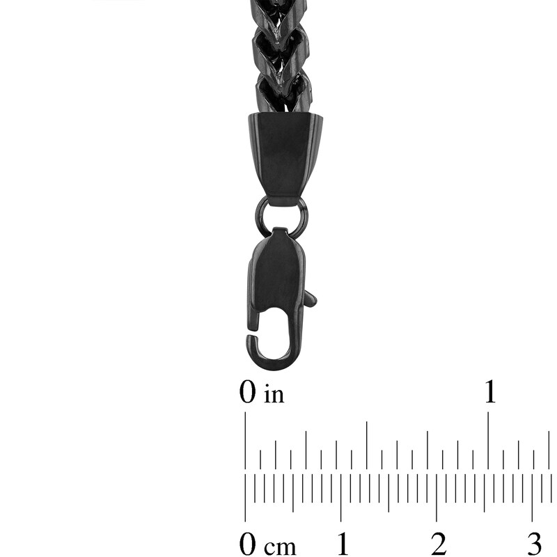 Main Image 4 of 6.25mm Franco Chain Necklace in Solid Stainless Steel with Matte Black Ion Plate - 24"