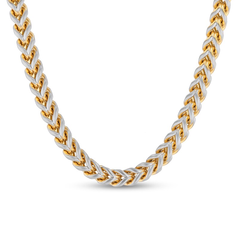 Main Image 1 of 5.25mm Franco Chain Necklace in Solid Stainless Steel and Matte Yellow Ion Plate - 24”