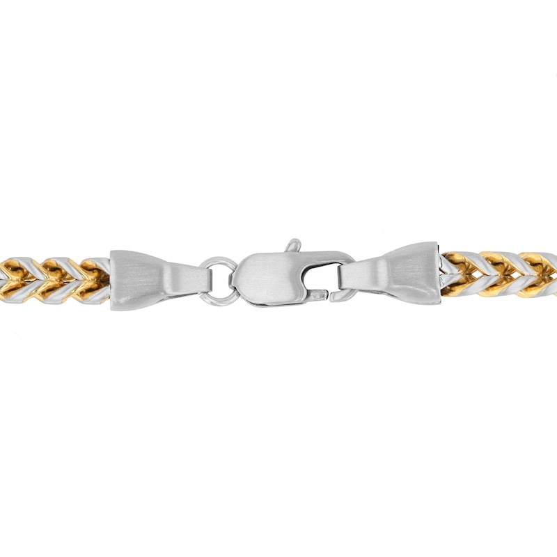 Main Image 3 of 5.25mm Franco Chain Necklace in Solid Stainless Steel and Matte Yellow Ion Plate - 24”