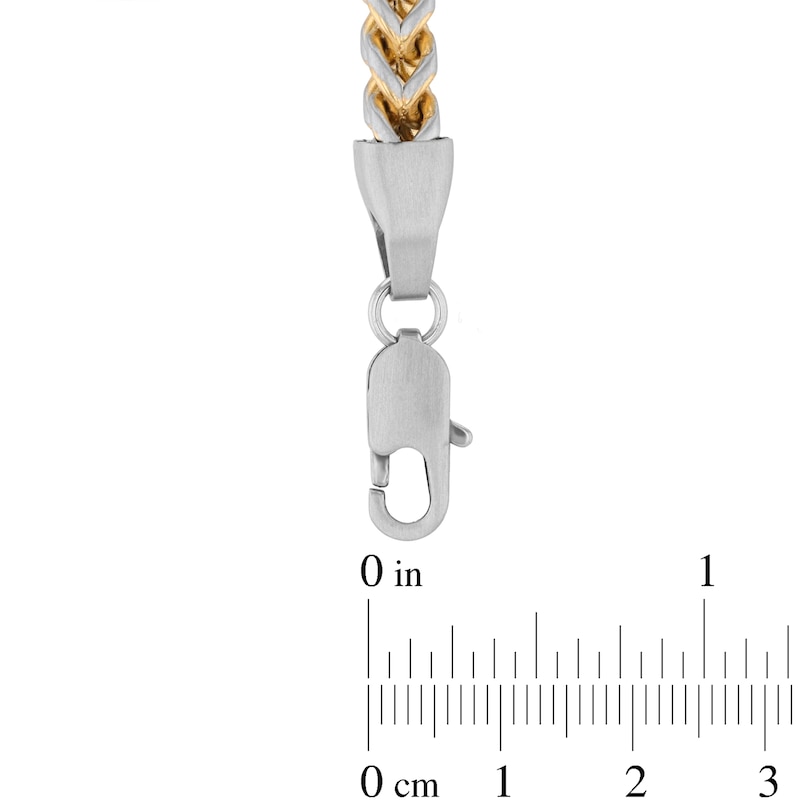 Main Image 4 of 5.25mm Franco Chain Necklace in Solid Stainless Steel and Matte Yellow Ion Plate - 24”