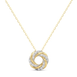 1/6 CT. T.W. Lab-Grown Diamond Swirl Pendant in Sterling Silver with 24K Gold Plate