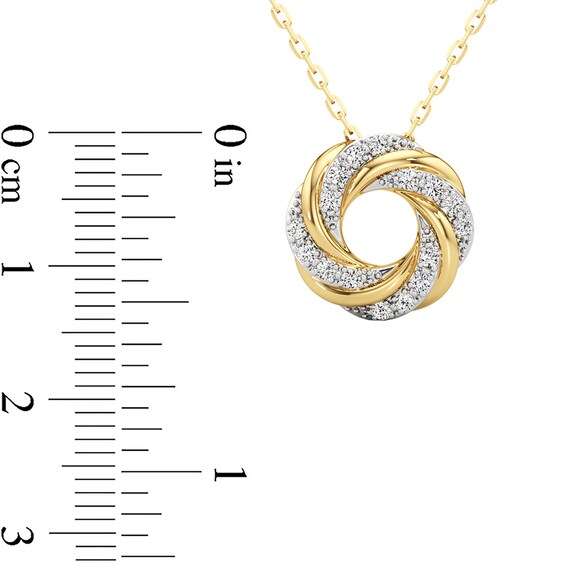 1/6 CT. T.w. Lab-Grown Diamond Swirl Pendant in Sterling Silver with 24K Gold Plate