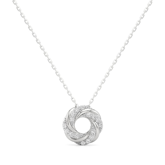 1/6 CT. T.w. Lab-Grown Diamond Swirl Pendant in Sterling Silver