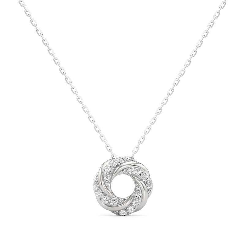 Main Image 1 of 1/6 CT. T.W. Lab-Grown Diamond Swirl Pendant in Sterling Silver
