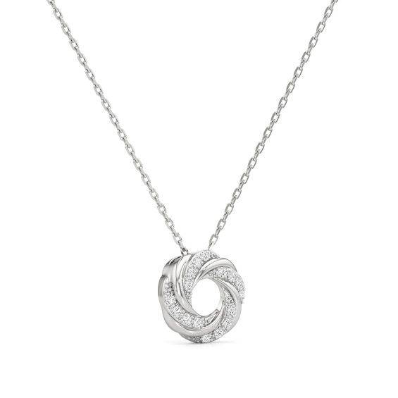 1/6 CT. T.w. Lab-Grown Diamond Swirl Pendant in Sterling Silver