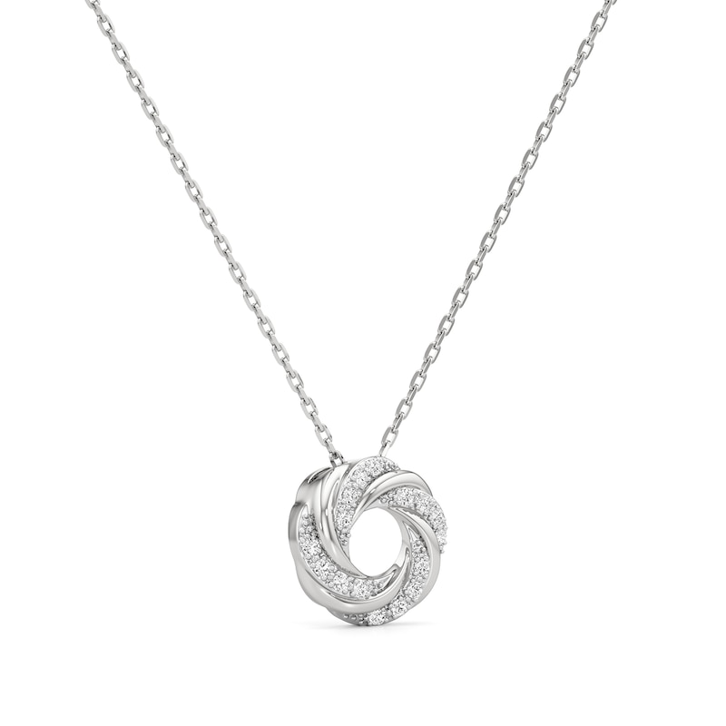 Main Image 2 of 1/6 CT. T.W. Lab-Grown Diamond Swirl Pendant in Sterling Silver