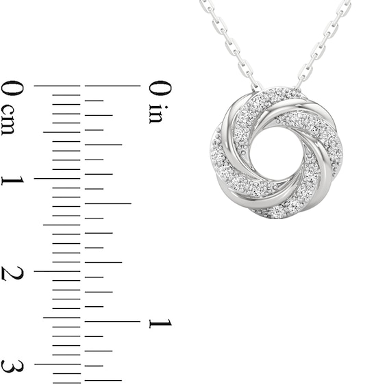 1/6 CT. T.w. Lab-Grown Diamond Swirl Pendant in Sterling Silver