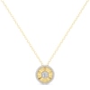 Thumbnail Image 1 of 1/4 CT. T.W. Diamond Frame Sunburst Medallion Pendant in Sterling Silver with 24K Gold Plate
