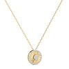 Thumbnail Image 3 of 1/4 CT. T.W. Diamond Frame Sunburst Medallion Pendant in Sterling Silver with 24K Gold Plate