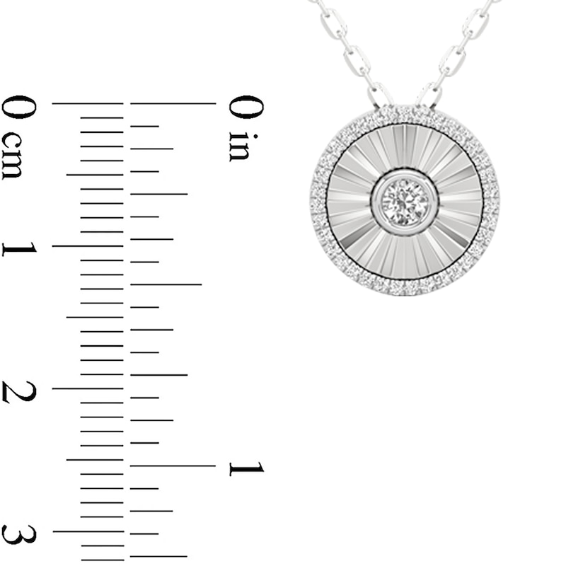 Main Image 3 of 1/4 CT. T.W. Diamond Frame Sunburst Medallion Pendant in Sterling Silver