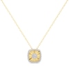 Thumbnail Image 1 of 1/4 CT. T.W. Diamond Frame Sunburst Cushion-Shaped Medallion Pendant in Sterling Silver with 24K Gold Plate