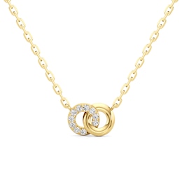 1/6 CT. T.W. Lab-Grown Diamond Interlocking Circles Necklace in Sterling Silver with 24K Gold Plate