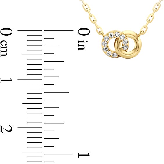 1/6 CT. T.w. Lab-Grown Diamond Interlocking Circles Necklace in Sterling Silver with 24K Gold Plate