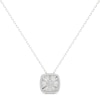 Thumbnail Image 1 of 1/4 CT. T.W. Diamond Frame Sunburst Cushion-Shaped Medallion Pendant in Sterling Silver
