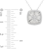 Thumbnail Image 3 of 1/4 CT. T.W. Diamond Frame Sunburst Cushion-Shaped Medallion Pendant in Sterling Silver