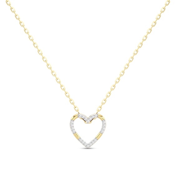 1/4 CT. T.w. Diamond Heart Pendant in Sterling Silver with 24K Gold Plate