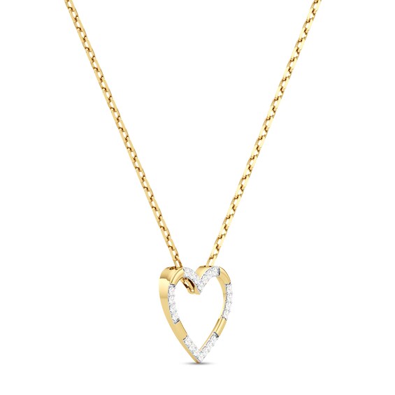 1/4 CT. T.w. Diamond Heart Pendant in Sterling Silver with 24K Gold Plate
