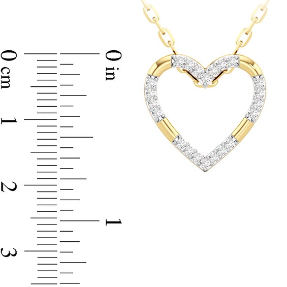 1/4 CT. T.w. Diamond Heart Pendant in Sterling Silver with 24K Gold Plate