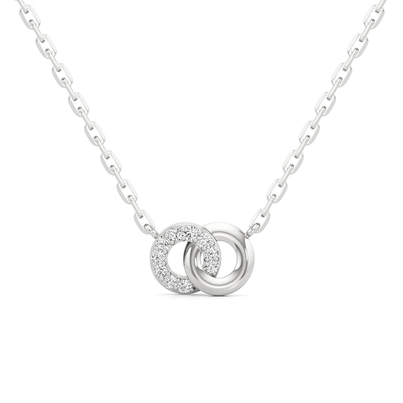 1/6 CT. T.w. Lab-Grown Diamond Interlocking Circles Necklace in Sterling Silver