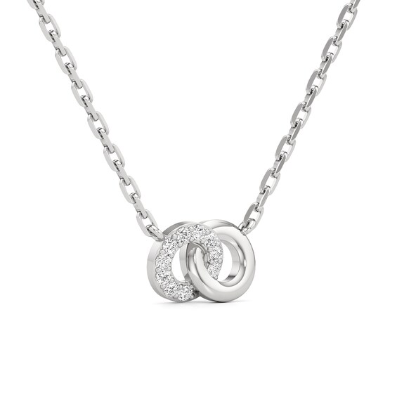 1/6 CT. T.w. Lab-Grown Diamond Interlocking Circles Necklace in Sterling Silver