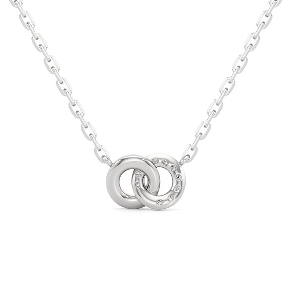 1/6 CT. T.w. Lab-Grown Diamond Interlocking Circles Necklace in Sterling Silver