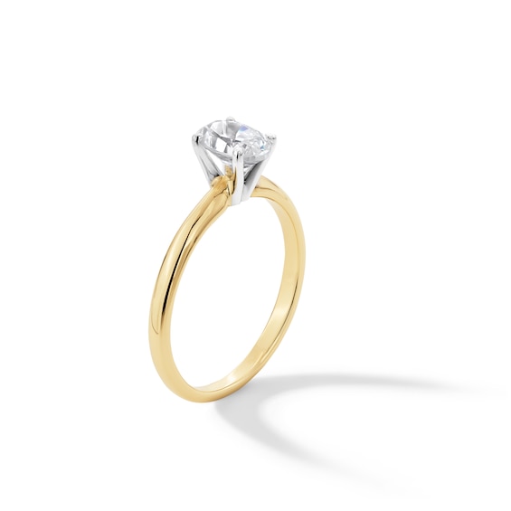 1-1/2 CT. Oval Certified Lab-Grown Diamond Solitaire Engagement Ring in 14K Two-Tone Gold (F/Vs2)