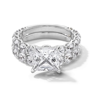 5-3/8 CT. T.W. Princess-Cut Certified Lab-Grown Diamond Bridal Set in 14K White Gold (F/VS2)