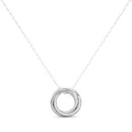 1/5 CT. T.W. Diamond Swirl Circle Pendant in Sterling Silver