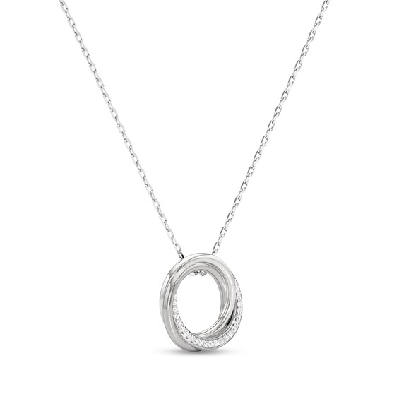 1/5 CT. T.w. Diamond Swirl Circle Pendant in Sterling Silver