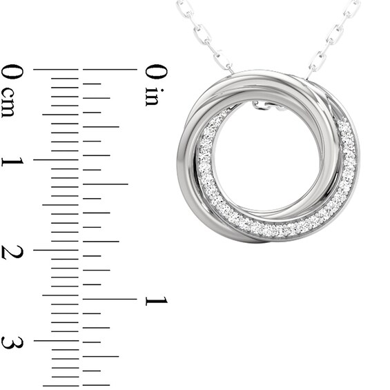 1/5 CT. T.w. Diamond Swirl Circle Pendant in Sterling Silver