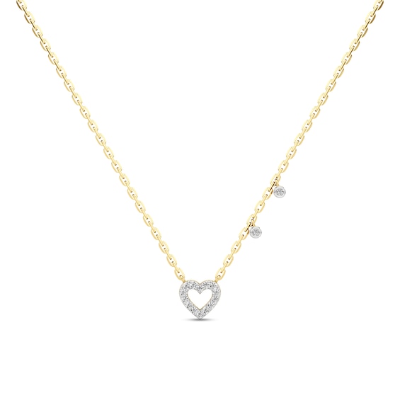 1/5 CT. T.w. Lab-Grown Diamond Heart Necklace in Sterling Silver with 24K Gold Plate
